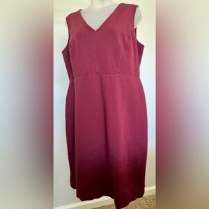 LOFT Rich Burgundy Midi Dress